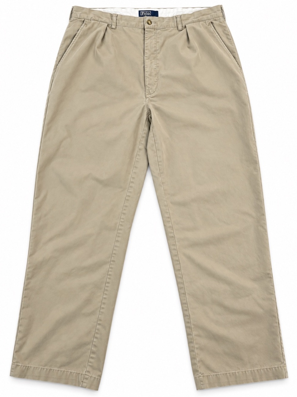 Polo Ralph Lauren Andrew Pants Men’s 40x32 Khaki Tan Pleated 100% Cotton Chinos